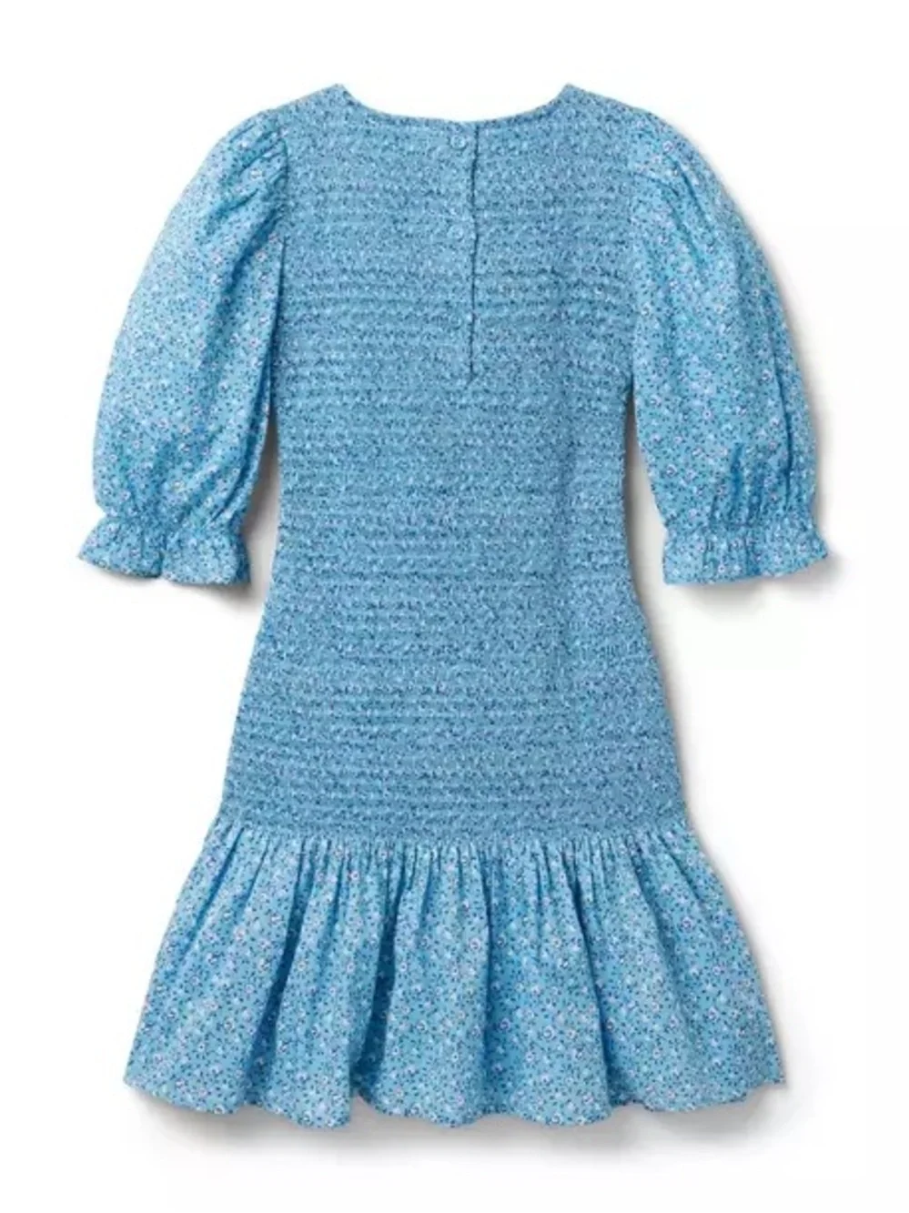 Janie and Jack Girls' Anna Smocked Puff-Sleeve Dress size 8